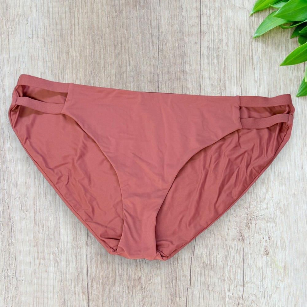 Calia Womens Double Side Elastic Bands Bikini Swim Bottoms - Size XL - Mesa Rose - Picture 1 of 4